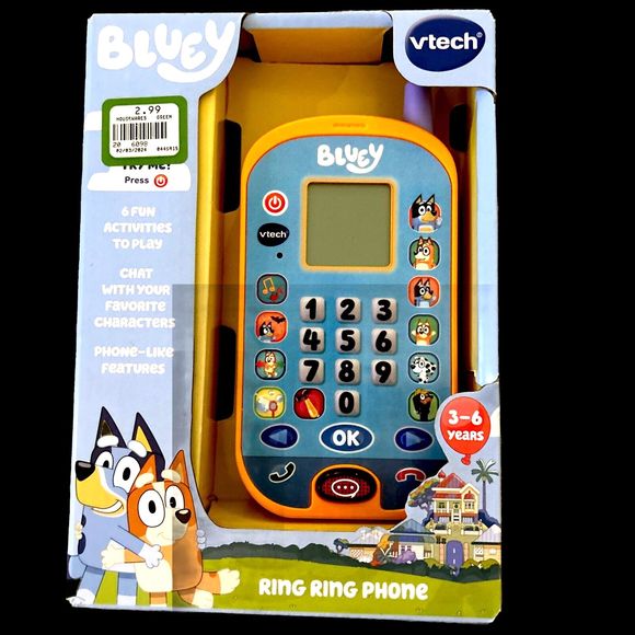 VTech Toys Vtech Bluey Ring Ring Phone Interactive Pretend Play For